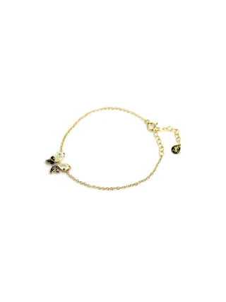 LEIS Armband 925 Sterling Silber vergoldet Glänzend Schmetterling Zirkonia gelb