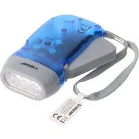 Velamp LED Taschenlampe 3fach LED Dynamo Taschenlampe wiederaufladbar, Blau und Gelb, mit Ant