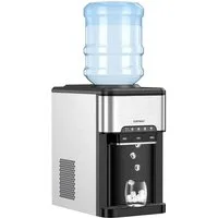 COSTWAY Eiswürfelmaschine 3-in-1 mit Wasserspender, heißes/kaltes Wasser