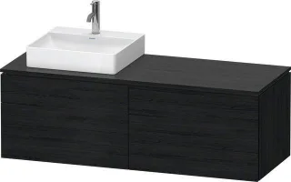 Duravit L-Cube Konsolenwaschtischunterbau wandhängend Eiche Schwarz Matt 1420x550x482 mm - LC4870L16 LC4870L16160000