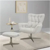 Home affaire Drehsessel VERGAS Ohrensessel mit Hocker im Set, Relaxsessel mit 360-Grad-Drehfunktion u. Hocker, Web-Stoff