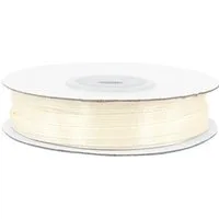 Creativery Satinband, Satinband 3mm x 50m Rolle Creme