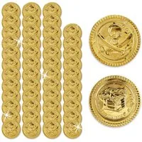 relaxdays Piraten-Kostüm Goldmünzen 48er Set