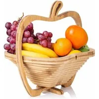 Dimono Obstschale DIMONO Obstkorb Apfelform – Obstschale faltbar Bambus, Bambus, (Faltkorb), Gemüseschale & Topfuntersetzer