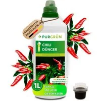 Purgrün Gemüsedünger Bio Chilidünger, NPK 3+2+6, Kalium, 1 Liter, Flüssigdünger, 1-St., 1 Liter
