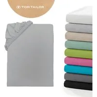 TOM TAILOR HOME Spannbettlaken Tom Tailor Jersey, Jersey, Gummizug: rundum, (1 Stück), ab Größe 90x200 cm, Laken in hochwertiger Jersey Qualität