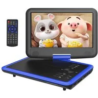 Boifun 11.5" Tragbarer DVD Player Tragbar mit 9.5" HD-Schwenkbildschirm Portabler DVD-Player (Unterstützung für USB/TF-Karte/AV-Übertragung, 32 GB Festplatte, Unterstützung Sync TV/USB/TF-Karte)