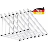 Rhein Beleuchtung Solarmodul Verstellbare Solarmodul-Halterung – 114 cm oder 118 cm, 0 W, Korrosionsbeständige Aluminiumlegierung, (Set, 8-St., Für PV-Module bis 119 cm, inkl. Montageset), 0–90° Neigungswinkel, wetterfeste Aluminiumlegierung