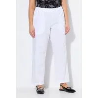 Ulla Popken Chinohose 7/8-Chinohose Ruby Elastikbund weites gerades Bein