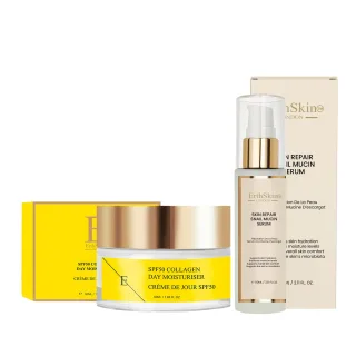Hautreparatur-Schneckenmucin-Serum 60ml + SPF 50 Kollagen Tagescreme 50ml