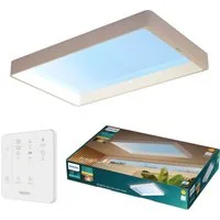 Philips LED Deckenleuchte Skylight VitaUp LED Panel mit Tageslichtsimulation, IP44, Abschaltautomatik, CCT - über Fernbedienung, Dimmfunktion, Ein-/Ausschalter, Farbsteuerung, Farbwechsel, Fernbedienung, Infrarot inkl., Memoryfunktion, Softlichtstart