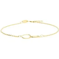 Suzan Gold Charm-Armband 375er Gold Armband – verschlungene Glieder, stilvoller Schmuck, Gelbgold 375, Länge: 17+2cm