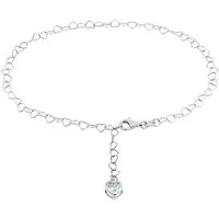 Amor Fußkette Anklet Herz, mit Zirkonia (synth)