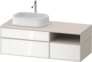Duravit Zencha Konsolenwaschtischunterbau wandhängend Weiß & Taupe n/a & Supermatt 1300x550x442 mm - ZE4828064830000
