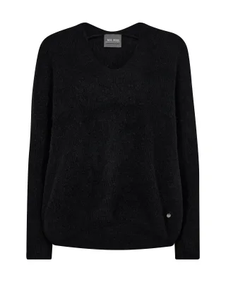 MOS MOSH - MMThora V-Neck Knit black - Gr. - XL