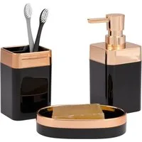 bremermann Badaccessoire-Set Badezimmer-Set 3-tlg. SAVONA, Kunststoff, Badezimmer-Zubehör-Set, 3 tlg.