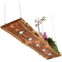 Blockholz-Schmiede Hängeleuchte Lärchen Hängeleuchte geflammt aus Deutscher Manufaktur LED Lampen, LED wechselbar, Warmweiß
