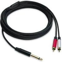 keepdrum Splitter-Kabel AC047M Audio-Adapter 6,35-mm-Klinke zu RCA-Cinch, 500 cm, Y-Kabel