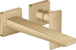 Hansgrohe 2-Loch Waschtischarmatur Unterputz Metropol F-Set Brushed Bronze langer Auslauf, 32526140 32526140