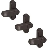 BASI Fensterzusatzschloss Fenstersicherung (Spar-Set, 3 St), 1-flügelige Fenster, Sperrbügel, Druckknopfsicherung, Braun, 3 Stück