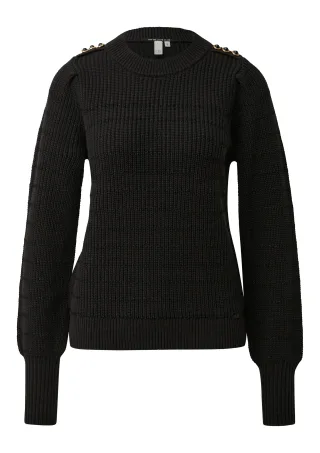 qs - Strickpullover schwarz - Gr. - XS