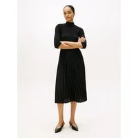 Tommy Hilfiger Midikleid SLIM 5X2 RIB MIX MIDI DRS Kunstfaser, slim fit, figurbetont, in gerippter Struktur