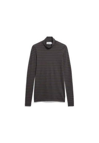 Armedangels - GRAZILIANAA STRIPE LONGSLEEVE walnut cream-dark steel - Gr. - XS