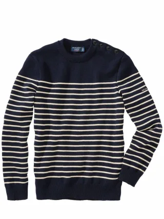 St. James Herren Pullover Binic Blau 100 % Wolle