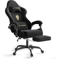Ferghana Gaming-Stuhl Gaming-Stuhl: Kopfstütze, Lendenkissen, Armlehnen, Fußstütze (Packung), Ergonomischer PC-Stuhl,Rückenlehne 90°-125°