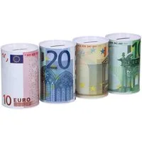 HAC24 Spardose Sparbüchse Gelddose Geldspardose Metallspardose, Metall im Euro-Design