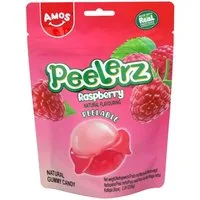 AMOS Süßigkeit, Amos Peelerz Gummies Raspberry mit einer fruchtigen Füllung 65g