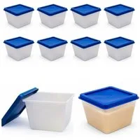 mikken Frischhaltedose Frischhaltedose mit Deckel 100 ml kleine Gefrierdose, (Spar-Set, 10-tlg., 24er, 50er, 10er), stapelbar, zum Einfrieren geeignet