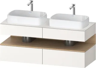 Duravit Qatego Konsolenwaschtischunterbau wandhängend Weiß Supermatt 1400x550x600 mm - QA47670308400 QA4767030840010