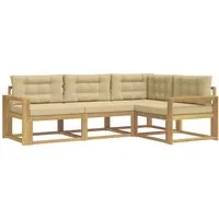vidaXL Gartenlounge-Set Outdoor-Sofagarnitur 3 stk. Weiß und Beige Polyester, (3-tlg)