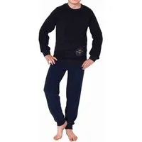 Normann Pyjama Kuscheliger Jungen langarm Frottee Schlafanzug mit Bündchen