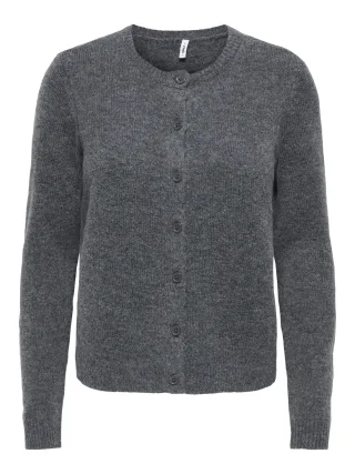 ONLY - ONLOLIVIA LS O-NECK CARDIGAN CC KNT Dark Grey Melange - Gr. - L