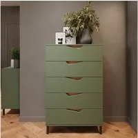 Vicco Kommode Marelle, Grün/Artisan, 76 x 120 cm mit 5 Schubladen (1 St)