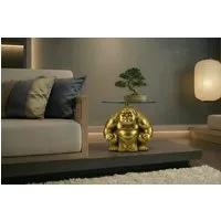 riess-ambiente Beistelltisch SUMO 30cm gold - Skulptur, Glas, Ringer, handgefertigt, modern, rund (Einzelartikel, 1-St), Markanter Ablagetisch - ideal als dekorativer Akzent im Wohnzimmer