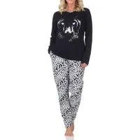 Normann Pyjama Normann Damen langarm Pyjama mit Animal Motiv – auch in Übergröße