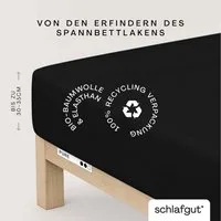 Schlafgut Spannbettlaken PURE Bio-Baumwolle mit Elasthan, 170 g/m², Bettlaken, Spannbetttuch, Jersey, Gummizug: rundum, (1 Stück), PREMIUM Laken für Matratzen bis 30cm Höhe, dehnbar blickdicht, straff