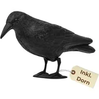 GarPet Vogel-Schreck Taubenabwehr Vogelabwehr Schwarzer Rabe Attrappe Taubenschreck Balkon