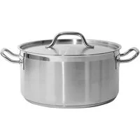 TRIZERATOP Kochtopf GARNEK NISKI Z POKRYWKĄ SS 32x16 12,9L, (Niedriger Profi-Kochtopf mit Deckel 32x16 cm, 12,9 l, Edelstahl 21/0, Niedriger Profi-Kochtopf mit Deckel 32x16 cm, 12,9 l, Edelstahl 21/0), satiniert