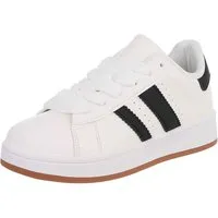 Ital-Design Sportlicher Freizeitschuh für Damen, komfortabel und stylish Sneaker (91512457) Keilabsatz/Wedge Sneakers Low in Weiß