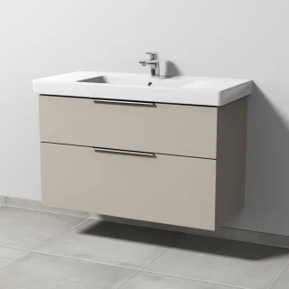 Sanipa 3way Waschtischunterbau zu Villeroy & Boch Subway 2.0 Waschtisch mit 2 Auszügen, Kaschmir-Mat UP6151U