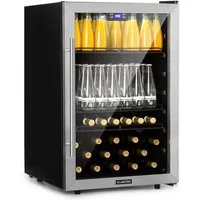 Klarstein Getränkekühlschrank Beersafe 5XL Kühlschrank 148L 3 Böden Panoramaglastür Edelstahl R600a 10045900, 85 cm hoch, 55 cm breit, Bierkühlschrank Getränkekühlschrank Flaschenkühlschrank mit Glastür