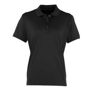 Premier - "Coolchecker" Poloshirt für Damen (Schwarz)