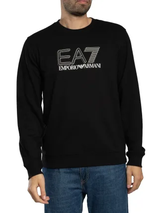 EA7 Echo Grafik-Sweatshirt, Schwarz