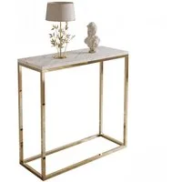 Lookway Konsolentisch MODERN LEVANTO mit goldfarbenem, verchromtem Gestell (1x Konsole), Breite 80/100 cm