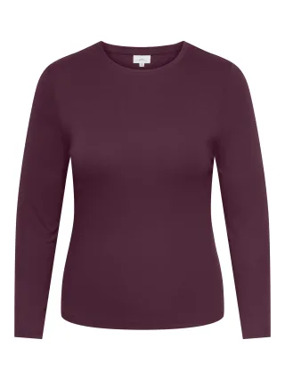 ONLY CARMAKOMA - CARRILEY L/S O-NECK TOP JRS NOOS Winetasting - Gr. - 44