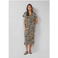 s.Oliver Midikleid Kleid Strukturiertes Jersey-Kleid mit Schlitzen